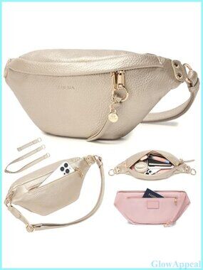 RFID Anti Theft Crossbody Bag Vegan Leather Travel Fanny Pack